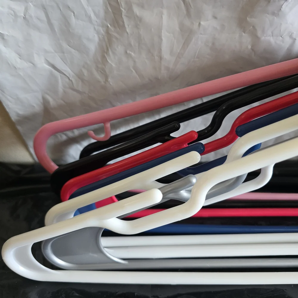 Set of Multi-Colored Plastic Hangers 10 Pieces